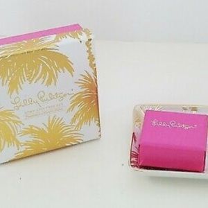 NWT Lilly Pulitzer soap tray set in metallic palms